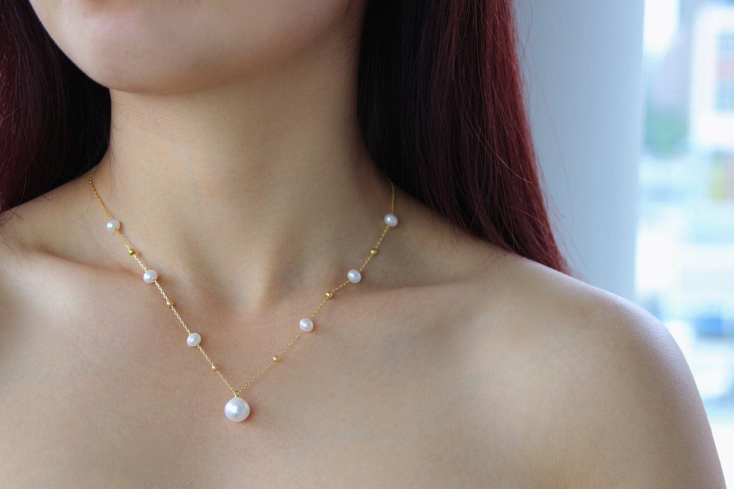 Rosé Pearl Necklace